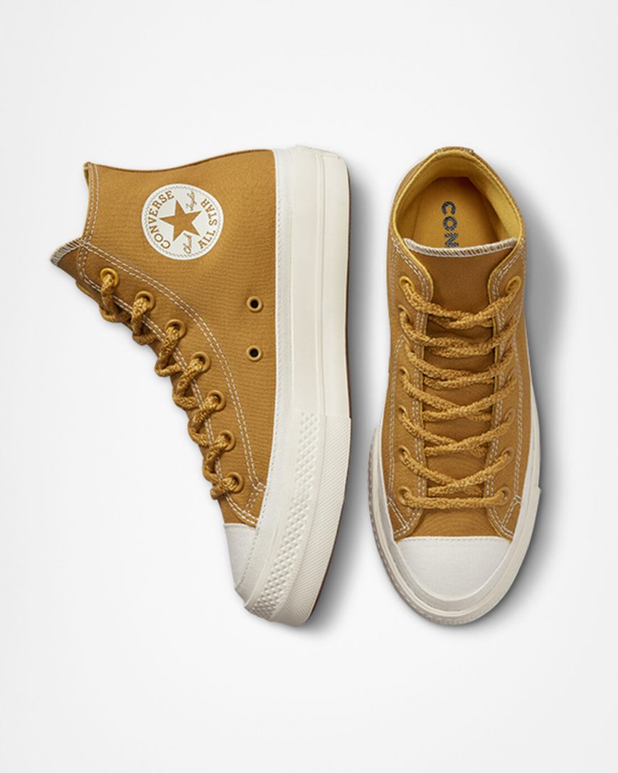 Dámské Boty Na Platformy Converse Chuck Taylor All Star Lift Tonal Platene Vysoké Oranžové Žluté | CZ PQOL06